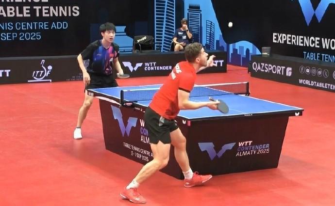 黄友政错失赛点2-3惜败法国选手，止步阿拉木图站男单16强